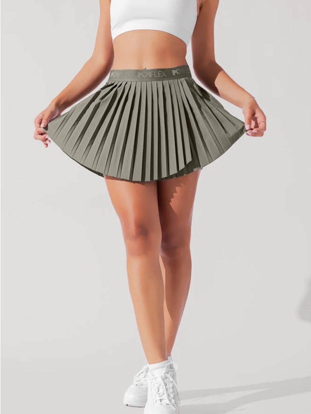 Popflex XL Ace ‘Em Pleated Skort, Olive Green
